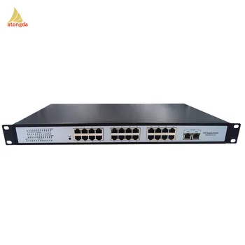 24 порт Gigabit POE 10/100/1000Mbps и 2 порта10/100/1000Mbps Uplink Ethernet POE превключвател 380W