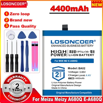 LOSONCOER 4400mAh BA02 за Meizu Meizy A680Q E-A680Q Безплатна доставка на батерията в рамките на проследяващия номер Високо качество 