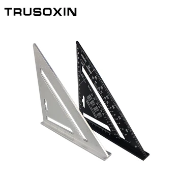 Triangle Ruler 7inch алуминиева сплав ъгъл транспортир скорост метричен квадрат измерване владетел за изграждане рамкиране инструменти габарити