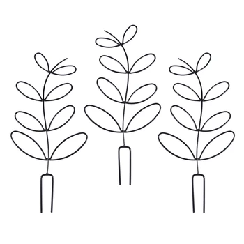 3бр Къща растение листа форма подарък DIY катерене растение пергола растат нагоре подреждане за саксия вмъкване градинарство инструмент метална тел