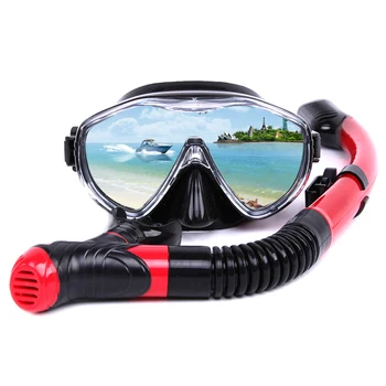 Очила за плуване Широк изглед Анти-мъгла със сух дъх Шнорхел за гмуркане Летни аксесоари Широк изглед Дъх Сухо плуване Гмуркане