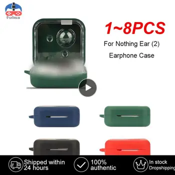 1~8PCS прозрачен защитен калъф за нищо Ухо 1TWS аксесоари за слушалки Зареждане кутия капак за нищо ухо (1) силикон