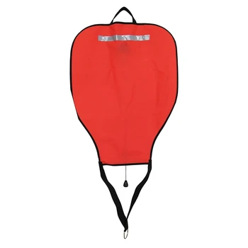 Scuba гмуркане найлон лифт чанта, висока видимост плаваемост чанта с отворено дъно, спасителна чанта плувка шамандура (червен)