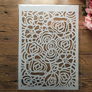 A4 29cm карикатура цвете текстура DIY наслояване шаблони стена живопис скрапбук оцветяване щамповане албум декоративен шаблон