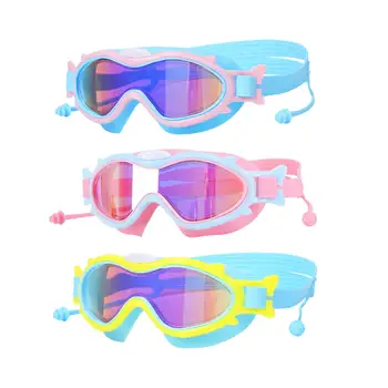 Детски очила за плуване с тапи за уши Очила за плуване за деца 6-14 момчета момичета синьо розово