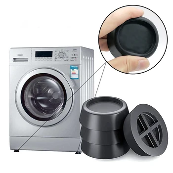 4PCS Антивибрационни подложки, шумозаглушаване, предпазва пода на пералното помещение - антивибрационни подложки за пералня, черен, бял