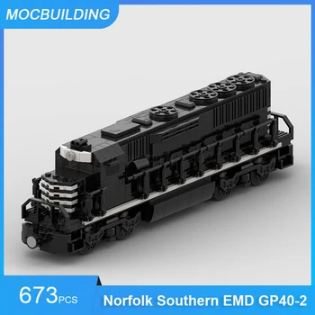 MOC градивни блокове Норфолк Южна EMD GP40-2 влак модел DIY сглобяване тухли образователни творчески събиране на играчки подаръци 673PCS