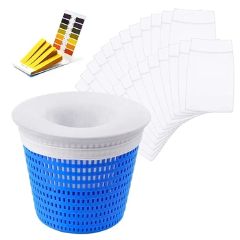Pool скимер чорапи, пакет от 24, скимер филтър мрежа, за многократна употреба за скимер кошница, скимер мрежа, басейн скимер