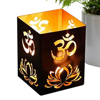 Свещ фенер притежателя Lotus проектирани декоративни свещ фенер открит свещник за вътрешен двор Хелоуин открит фенер декор