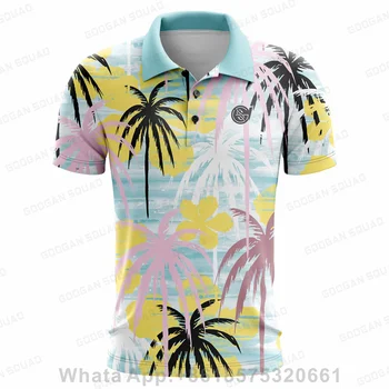Нова мъжка голф риза Летни спортове голф облекло къс ръкав Топ бърза суха тениска дишаща поло ризи за мъже голф облекло