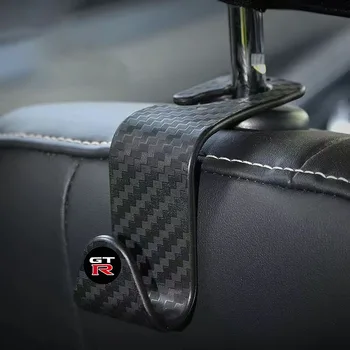 4pcs въглеродни влакна кука столче за кола облегалка за глава кука, подходяща за Nissan GTR GT-R JDM R32 R33 R34 аксесоари за интериора на автомобила