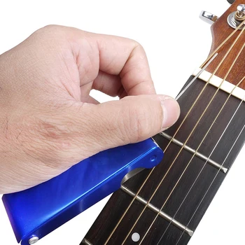 Инструменти за китарни ядки Струнни триони 7.5 * 2.8 * 1.3cm акустична китара Приблизително 15g DIY комплект тъмно синя кутия електрическа китара