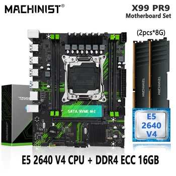 MACHINIST Pr9 X99 дънна платка комплект LGA2011-3 комплект Xeon E5 2640 V4 процесор 16G (2x8G) DDR4 RAM 2133mhz памет Nvme M.2 M-ATX