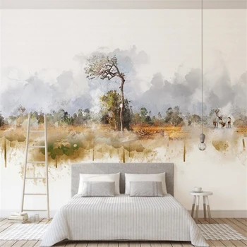 wellyu papel de parede Персонализиран тапет Модерен скандинавски минималистичен абстрактен голям дървесен пейзаж фон стена гоблена