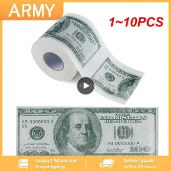1~10PCS Смешни сто долара законопроект тоалетна ролка хартия пари ролка $ 100 роман подарък 2Ply хартиени кърпи тъкан баня консумативи