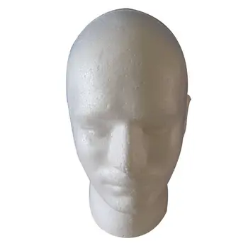 Мъжки перука дисплей козметология манекен главата стойка модел пяна бял