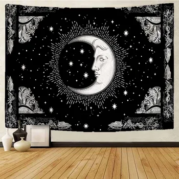Слънце Луна гоблен декорация дома Мандала гоблен стена кърпа йога мат психеделична сцена Хипи лист диван одеяло