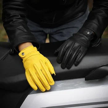 Мотоциклетни ръкавици овча кожа реколта открит спорт дишаща сензорен екран ръкавици са удароустойчиви и устойчиви на износване