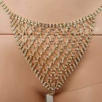 Ново инкрустирано метално бельо с ниска талия пръстен катарама диамант кухо дъно секси и чисто желание да съблазни жените