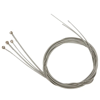 Издръжливи нови практични качествени бас струни аксесоари Въглеродна стомана ядро подарък замяна сребърни резервни части стоманен кабел 1 комплект