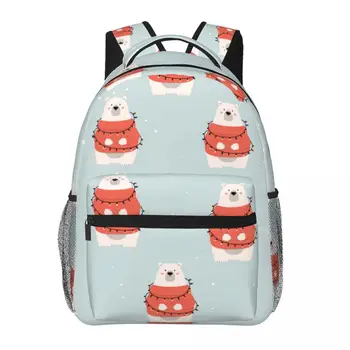 Весела Коледа 3d печат училище чанта комплект за тийнейджър момичета първични деца раница книга чанти деца bookbag чанта