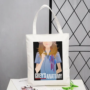 карикатура карикатура илюстрация жените платно чанта мода случайни рамо чанта за многократна употреба сгъваема пазарска чанта студент чанта