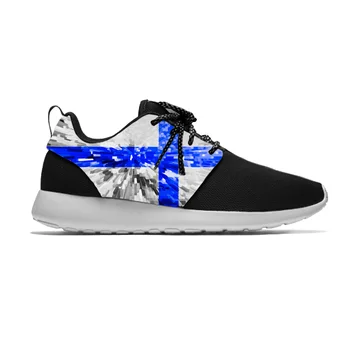 Finland Финландски флаг Патриотична гордост Мода Cool спортни обувки за бягане Случайни дишащи леки 3D печат Мъже Дамски маратонки