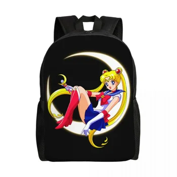 Персонализирано аниме Moon Girl Backpack Жени Мъже Основна чанта за училище Колеж Японски Shojo манга моряк чанти