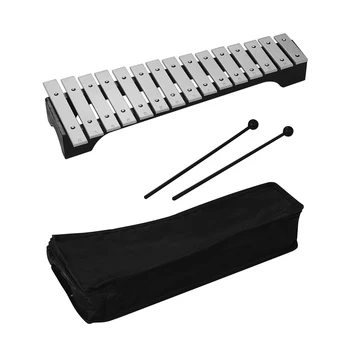 15-Note Xylophone Glockenspiel дървена основа алуминиеви пръти с чукове ударни музикални инструменти подарък с чанта за носене