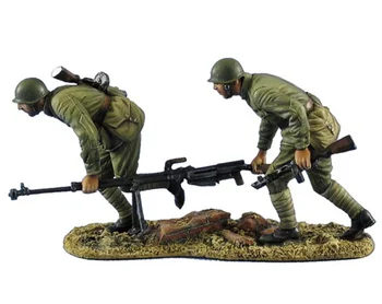 1/35 Модел на фигура от смола Строителни комплекти моделиране Руски противотанков стрелкови екип Преместване на 2 човека Несглобени и небоядисани играчки