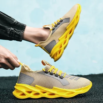 Мъжки маратонки дантелени нагоре износоустойчиви спортни обувки за бягане случайни модни жени Comforta двойка окото случайни дебели подметки обувки