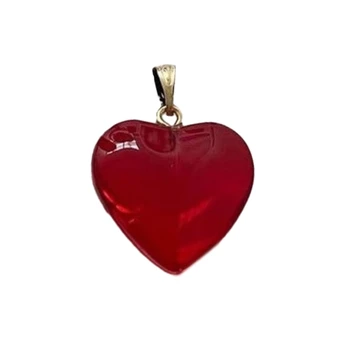 Малка стъклена висулка червено сърце висулка занаяти бижута DIY консумативи за колие гривна обица бижута вземане N0HE