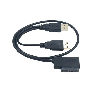USB 2.0 към Mini Sata II 7 + 6 13Pin адаптер конвертор кабел за лаптоп CD / DVD ROM ODD Slimline Drive Conversion Cable