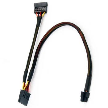 Малък 6P към сплитер 15P SATA захранващ кабел за DELL Vostro 3650 3653 3655 Настолен компютър HDD SSD захранващ кабел