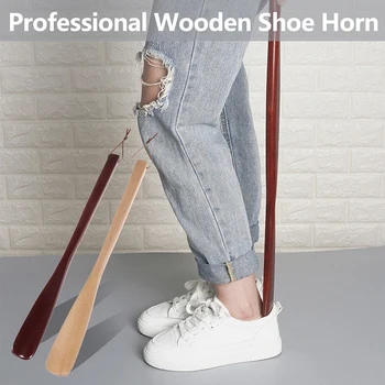 40cm обувка рог професионални дървени обувки рог лъжица форма обувка повдигач гъвкави здрави приплъзване обувки аксесоари Начало Инструменти