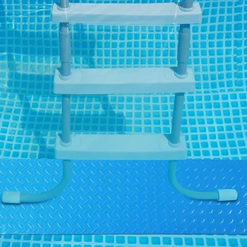  Против хлъзгане плувен басейн стълба мат нов PVC не избледняване стълба подложка синьо сгъваема нехлъзгаща стъпка мат баня