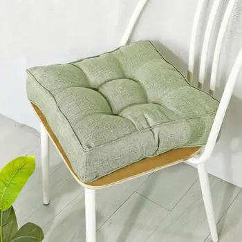 Дишаща възглавница за седалка Дишаща памучна ленена квадратна възглавница за седалка с висока еластична подложка за домашен офис стол за татами