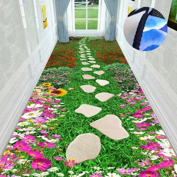 3D бегач дълъг коридор килими за коридор хол декорация дома етаж постелки луксозно лоби пътека вход декор площ килим