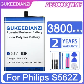 GUKEEDIANZI Резервна батерия AB3000QWMF 3800mAh за батерии за мобилни телефони Philips S562Z