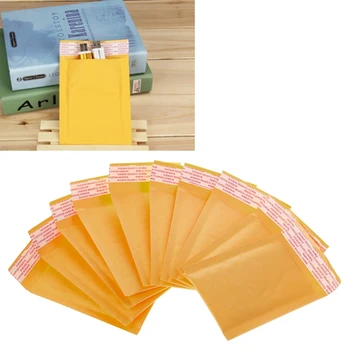 B36C 10 бр. Крафт балонни пощенски кутии Жълти подплатени пощенски торби Хартиени пликове за доставка