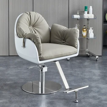 Въртящи се ергономични бръснарски столове бръснарница грим кресла за салон за красота рецепция маникюр педикюр Cadeira мебели HY