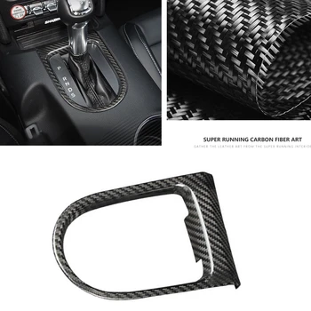 За Ford Mustang 2015-2023 Въглеродни влакна кола Gear Shift панел рамка Trim Cover Черно Shifter Централна конзола съвет стикер декор