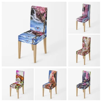 Домашен калъф за стол Столове за кухня Калъфи столове Nordic регулируеми трапезарии еластична материя столове покрива стол покритие за сватба