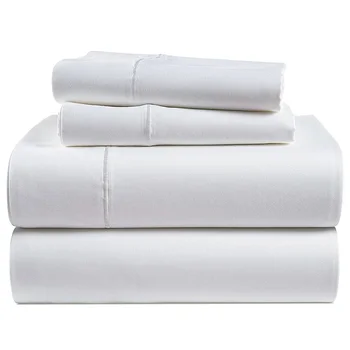 Луксозен спален комплект 100% египетски памук 1000 брой нишки 4/6Pcs Untra мек монтиран лист плосък чаршаф калъфки за възглавници