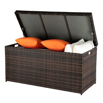 500L тъкани плетени кошница за съхранение изкуствен ратан пране кошница външни инструменти палубата кутия Sundries Clothe организатор 130 * 60 * 65 см
