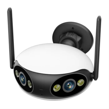 Wifi външна камера за сигурност Безжична камера 4MP 180 ° Ултра широк ъгъл на гледане Хуманоидно откриване EU Plug