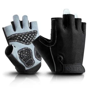 OZERO Къси велосипедни ръкавици Дишащи удароустойчиви ръкавици за велосипеди MTB Road Half Finger велосипедни ръкавици Летни спортни ръкавици за колоездене