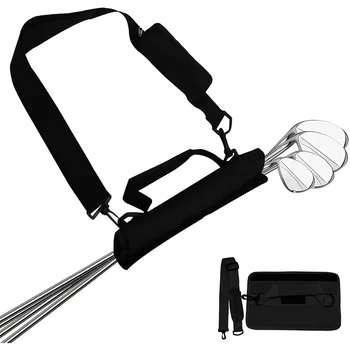 Удобна и универсална черна чанта за голф клуб с регулируеми презрамки, идеална за шофиране или курс