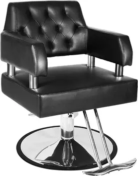 Barber Chair Salon Chair за фризьор с хидравлична помпа Регулируема височина 360 градуса въртящ се стол за коса Spa B