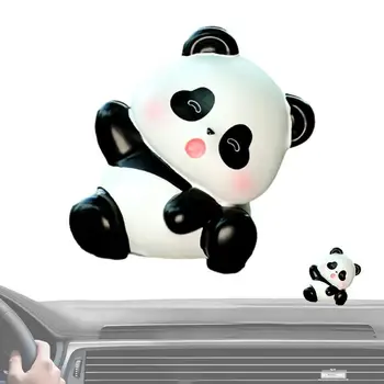 Panda Doll Car Dashboard Mini Panda Dolls Миниатюрни панда кукла играчка сладък животински смола Panda фигурка кола централен контрол интериор